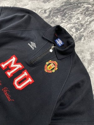 Vintage Umbro Manchester United 90s 1/4 Zip Sweatshirt Drill Top