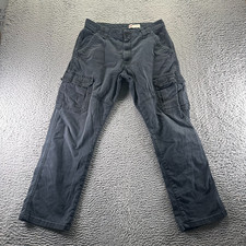 Wrangler Pant Mens 32x30 Black Cotton Cargo Straight Tactical Relaxed Stretch