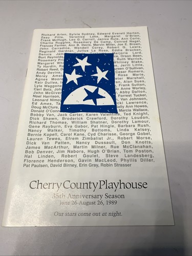 1989 Cherry County Playhouse 35th Anniversary Program Booklet  Traverse City, MI - Picture 1 of 4