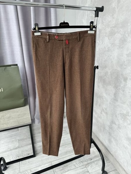 Women Kiton Trousers Brown Wool 36