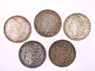 5pc Lot 4 Morgan 1 Peace 90% Silver Dollars 1878 to 1923 Priced To Sell Detailed