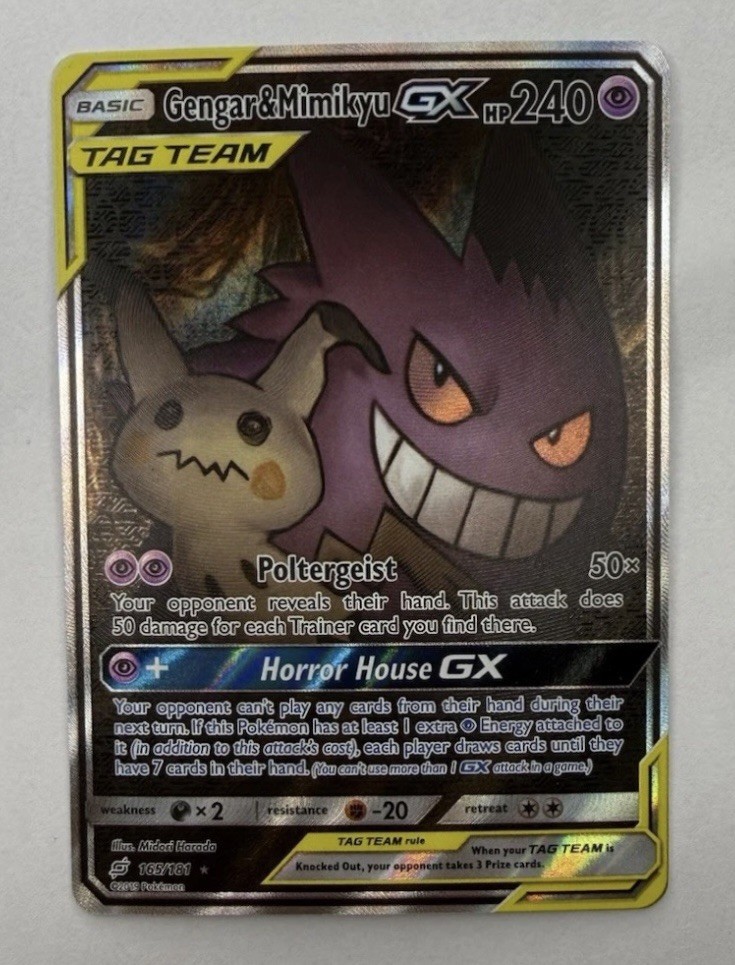 Gengar & Mimikyu GX (Alternate Full Art) 165/181 Sm-Team Up Holo