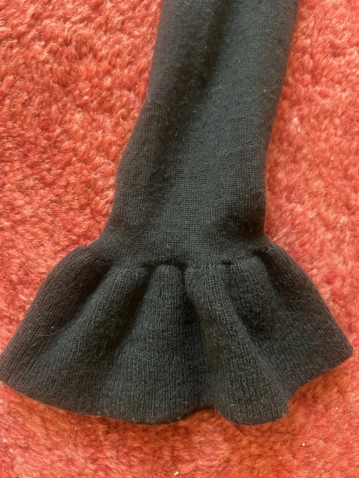 Nanette Lepore Women's Green 100% Extra Fine Merino Wool Sweater Ruffle Sz M Foto 4 de 4