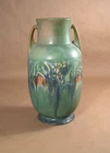 1932 Roseville BANEDA Green Arts and Crafts Pottery Double Handle Vase #594