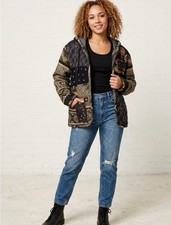 Vintage Keren Hart 90s Patchwork Jacket M Boho Folk Embroidered Hooded Art