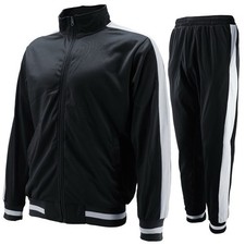 Men s Tracksuit Set Zip Jacket Pants Striped Design Multiple Colors 2 Piece