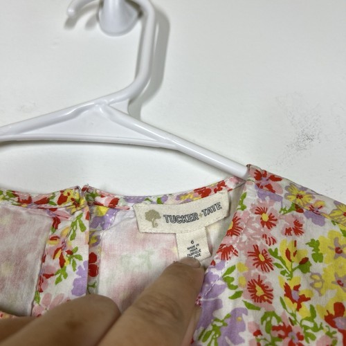 Tucker + Tate Girls Floral Short Sleeve 100% Cotton Dress Dress Size 6 - Picture 6 of 7