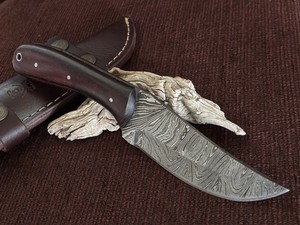 Handmade USA Fixed Blade Knife with Leather Sheath