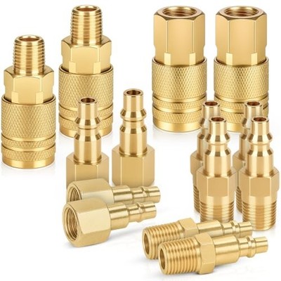 14 Pcs Air Hose Fittings 1/4 Inch NPT, Air Tool Fittings Air Compressor 
