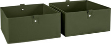 Folding Storage Bins - 2-pack of 5in Tall Olive Cubes