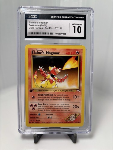 Blaine's Magmar (1st Edition) graded CGC 10 for sale on eBay