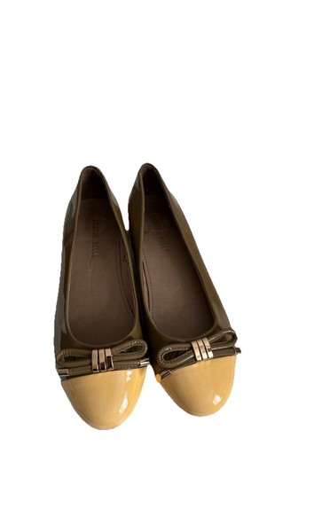 Boston Belle Women's Leather Two-Tone Bow Slip-On Ballet Flats AU 8 EU 39