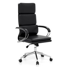 Ergonomic Leather Office Chair Executive Chair w/ Adjustable Lumbar Support