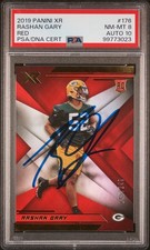 2019 Rashan Gary signed ROOKIE card Panini XR #176 PSA 8 AUTO 10 RED RC Packers