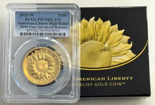 2025-W $100 High Relief Liberty Gold PCGS PR70 Advanced Release + OGP