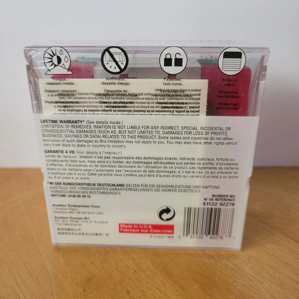 Disquetes Imation Neon MAC Formateados 2 HD 1.4 MB 3.5" 10 NUEVOS EN CAJA Sellados por computadora Foto 2 de 2