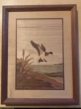 Vintage Hudson River Inlay Mallard Drake Framed And Signed By Jeff Nelson