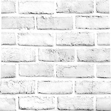 White Brick Wallpaper 17.7" x 118" Peel and Stick Wallpaper Faux Brick Paper ...