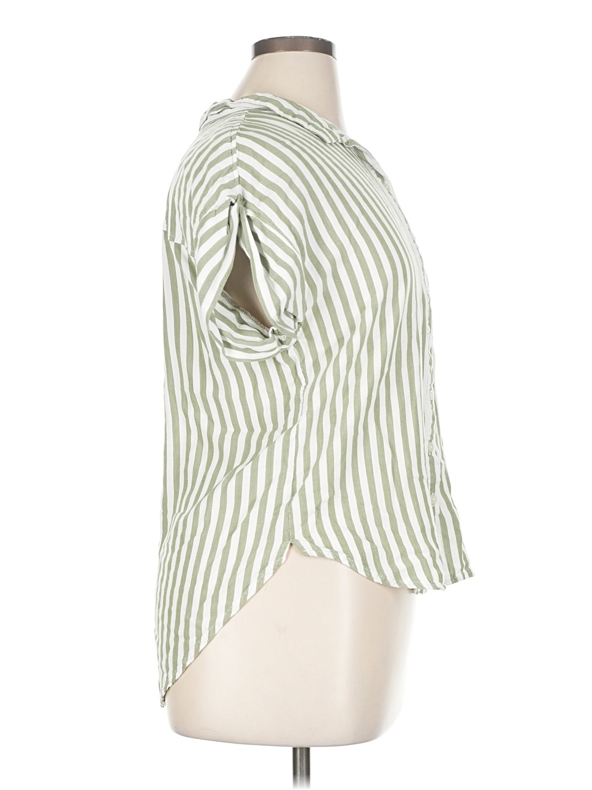 Alexander Jordan Women Green Short Sleeve Button-Down Shirt XL thumbnail 3