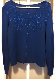 George Embellished Beaded Sweater Women's Sz XL (16-18) "Blue Ocean" Exc Cond
