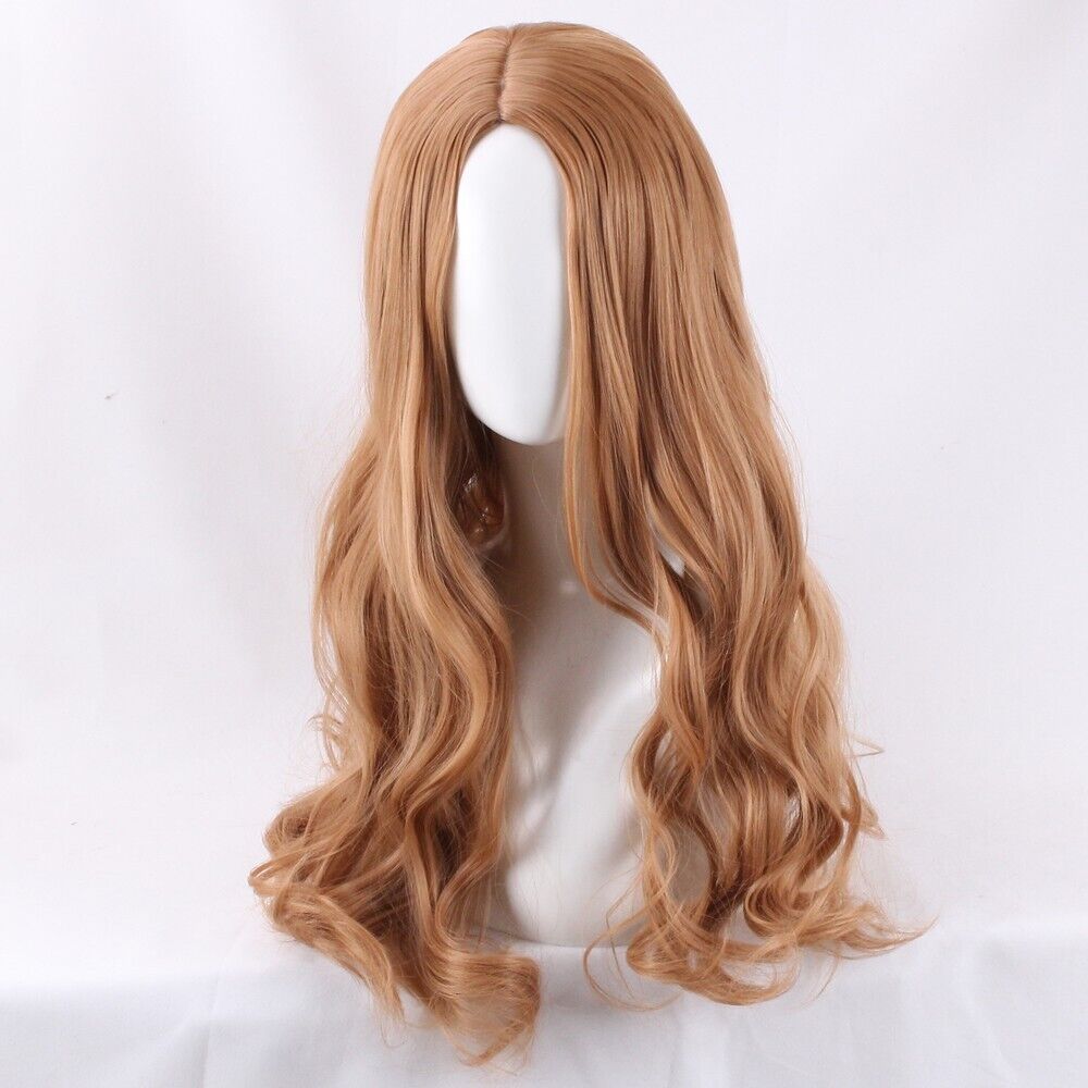 Lady Wavy fluffy Wig Wanda Vision Maximoff Scarlet Witch Brown Long Cosplay Wigs