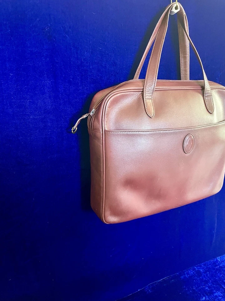 Cartier Bolso Mensajero Porta Documentos Maletín Bolso de Cuero Bolsa Mochila Estuche Foto 3 de 4