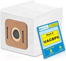 6 Pack Ergo Backpack Vacuum Bags Part# VACBP6, Compatible with 8-Quart Atrix Erg