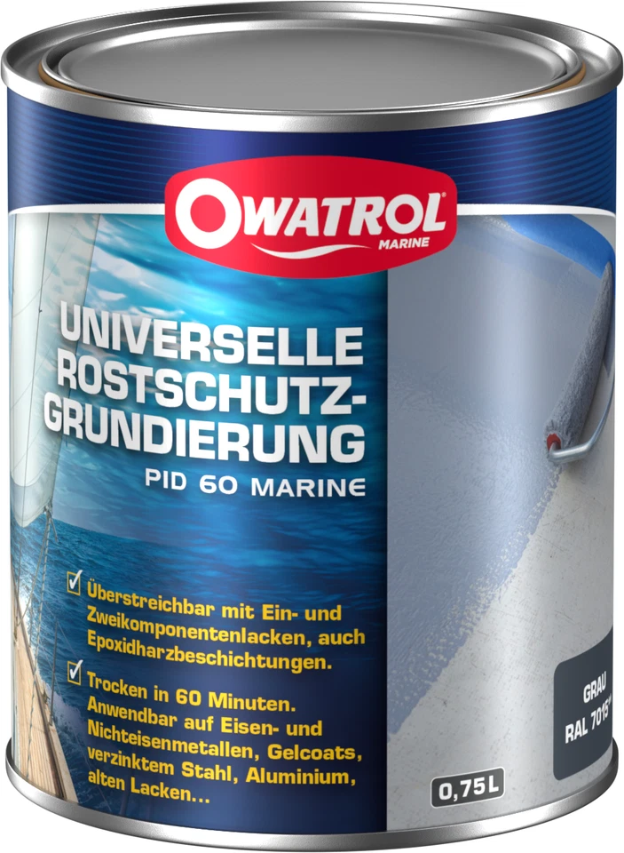 OWATROL Marine PID 60 Rostschutz Grundierung für Metall & Gelcoat 0,75L