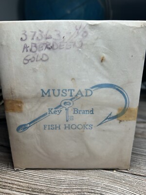 Mustad 37363 4/0 Gold Extra Fine Wire Aberdeen Fish Hook Crappie Bluegill 1000 P