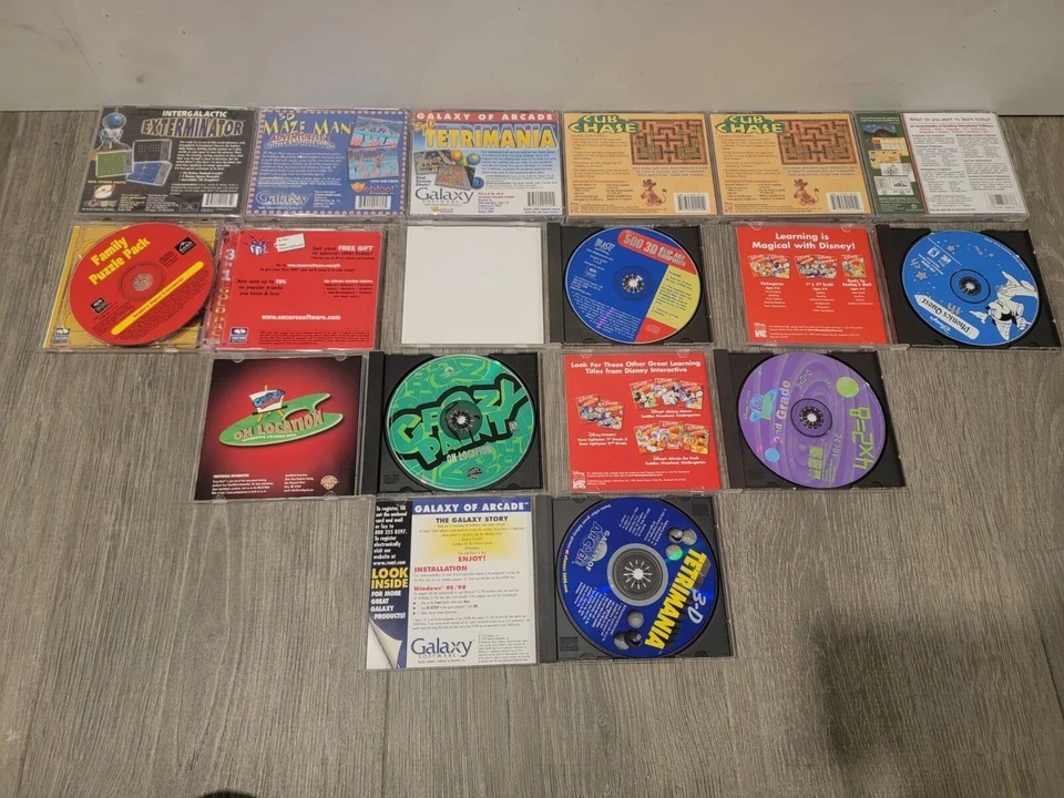 12Rare CD EGames, Collection of Galaxy of Arcade Tetrimania, 3D Maze Man, Disney - Image 3 of 4