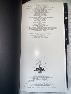 The Creative Black Book 1986 Prints, Music, Advertising, Film