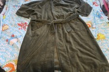 Nautica Plush Fleece Belted Shower Sleep Robe Men One Size Pockets Green Read