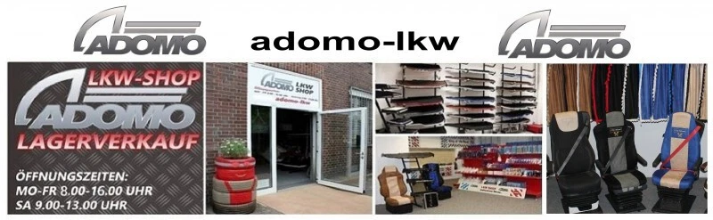 LKW 2 Gardinen für DAF XF 106 XF 105 grau blau Kante aus Kunstleder - Bild 4 von 4