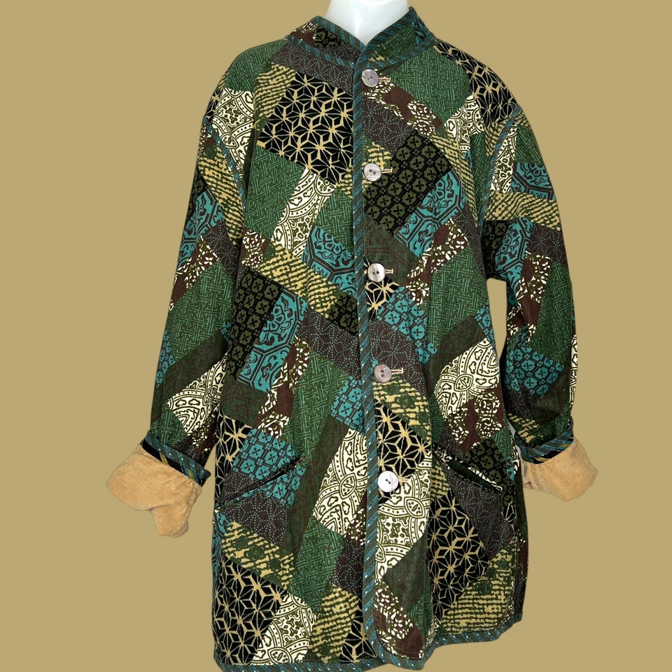 Chaqueta Blazer De Colección KOOS Mujer Marrón Botón Pana Leñosa GRANDE Foto 4 de 4