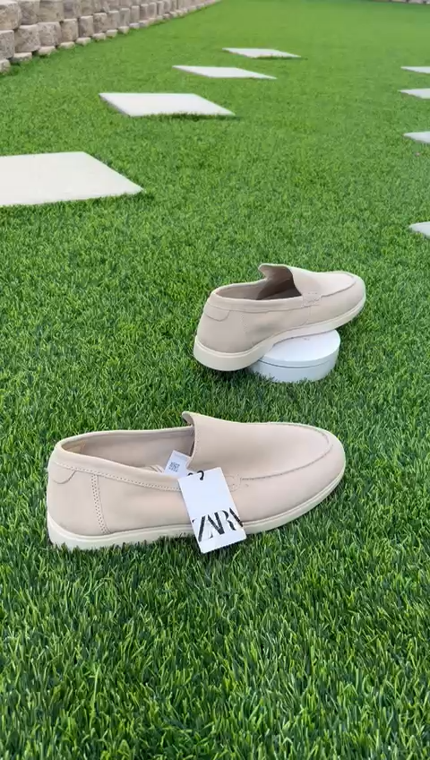 Zara Men\'s Beige Real Suede Leather White Sole Casual Loafers Shoes Size US 8 Zara Men main image 3