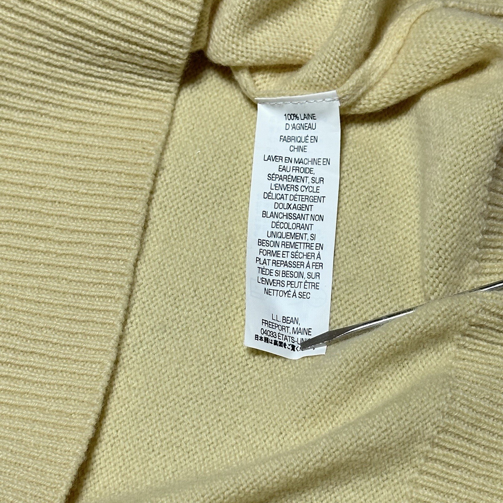 LL Bean Lambs Wool Solid Yellow Pullover Sweater … - image 7