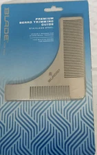 Blade for Men Premium Beard Trimming Guide Stainless Steel 2 Built In Combs NIB