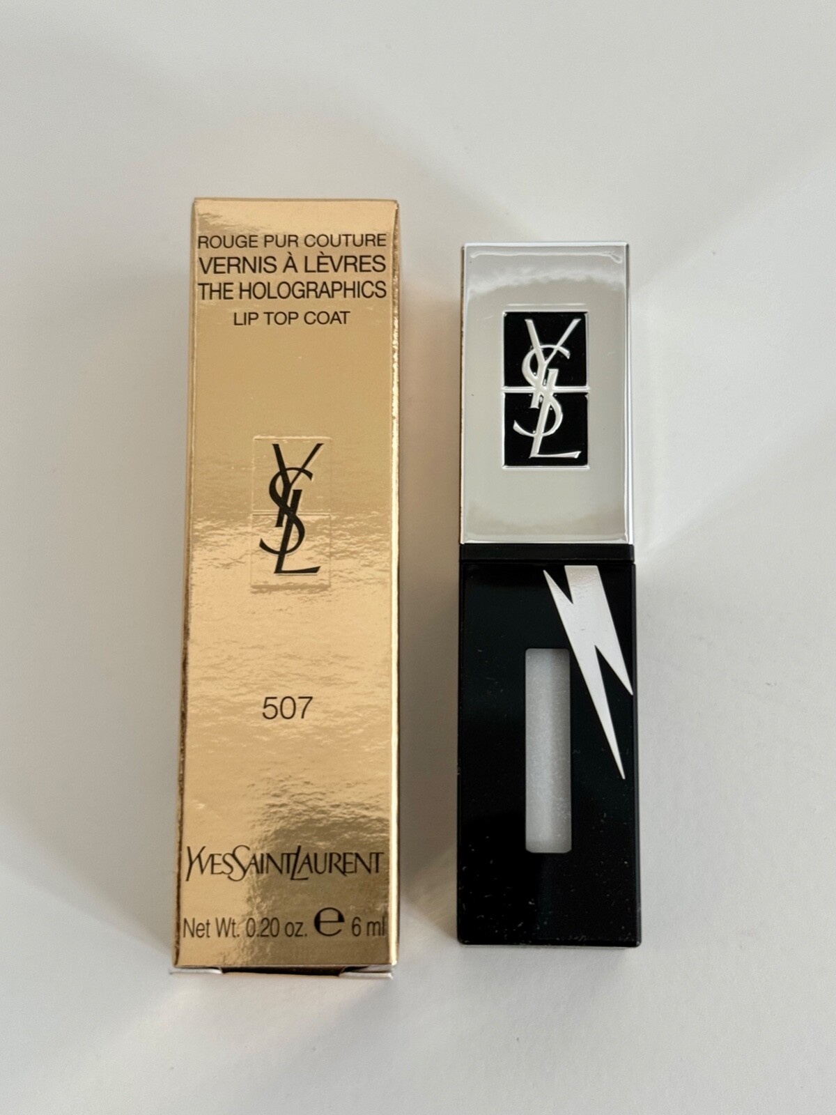 Nuovo con scatola Yves Saint Laurent YSL The Holographics Lip Coat BIANCO OLOGRAFICO 507
