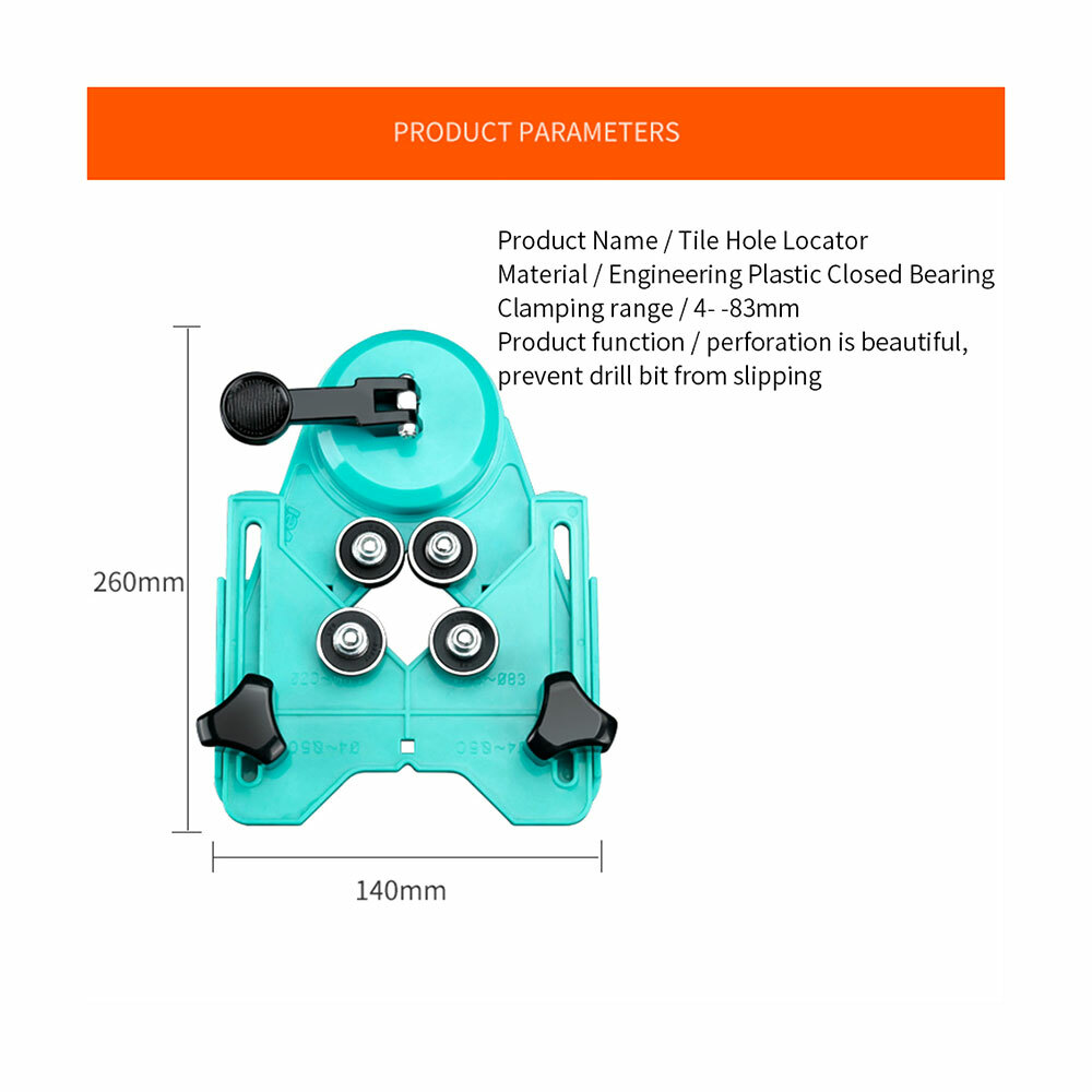 Adjustable Ceramic Tile Glass Hole Saw Cutter Guide Openings Locator