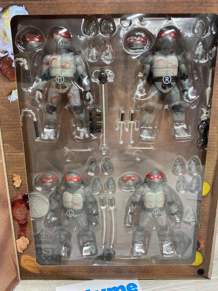 Figuras de acción abiertas BST AXN Pizza Teenage Mutant Ninja Turtles exclusivas de 4 piezas Foto 4 de 4