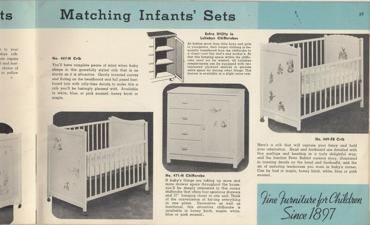 1949 Lullabye Fine Furniture for Children Catalog It's Lullabye Time  crib