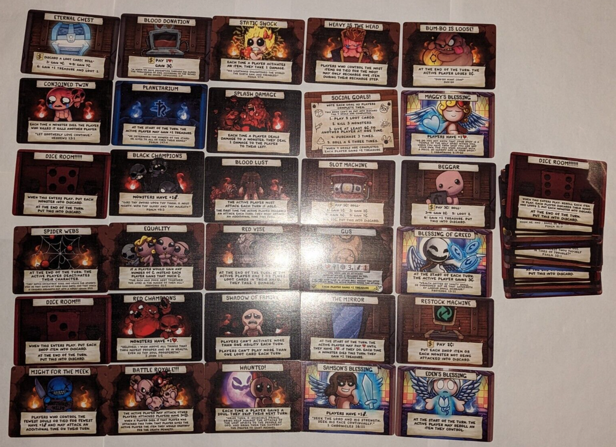 NEW Binding of Isaac Four Souls Requiem | Set of Room Cards | 60+ Cards!