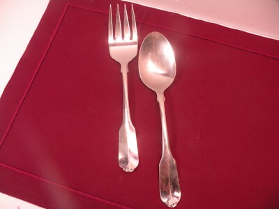 1 Serving Spoon 1 Fork Wm A Rogers Oneida Ltd Deluxe Stainless GLORIA MONTCLAIR