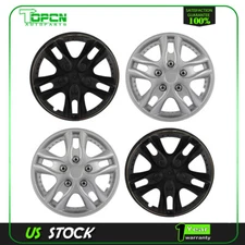 4 Set 12 Inch Wheel Hub Caps Silver Snap On For R12 Tire & Rim Wheel Covers Kit