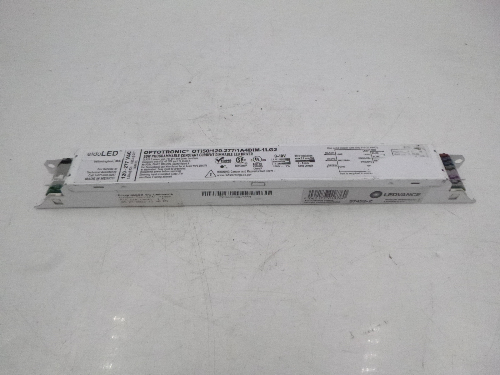 EldoLED Optotronic Programmable LED Driver Dimmable 50W 120-277VAC | eBay