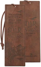 Christian Art Gifts Premium Vegan Faux Leather Scripture Bookmark for Men: Soar 