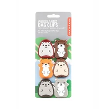 Kikkerland Woodland Animals Bag Clips - Set of 6