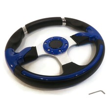 Universal 13 Steering Wheel Bluechrome Gt Style For Dune Buggy Side-by-side