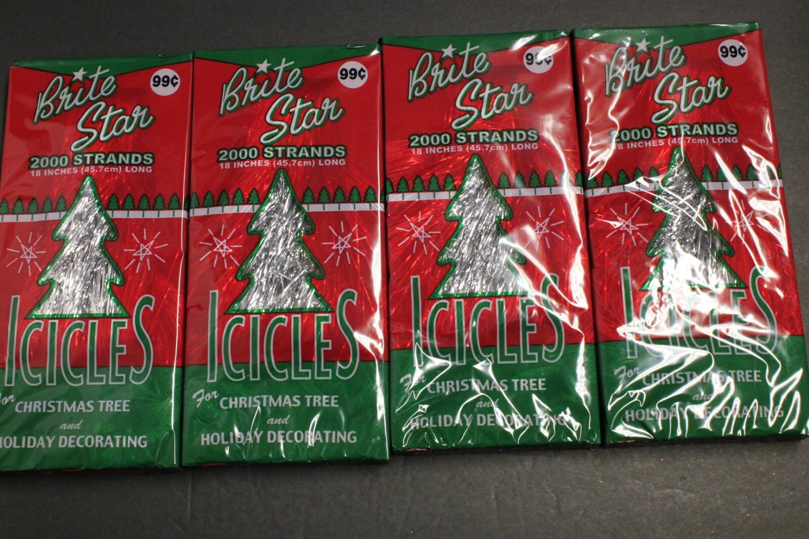 4 Packs Brite Star Silver Tinsel Icicles Christmas Tree 6000 Strands 18