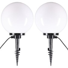 Kugelleuchten Kugellampen Außenleuchte 2er-Set Ø 30cm Garten Lampe Erdspieß